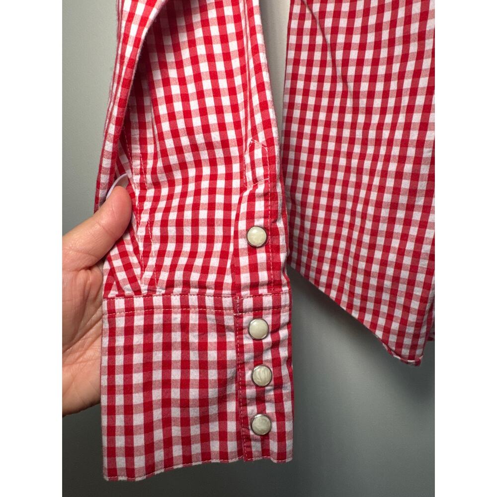 90s Polo Jeans Company Ralph Lauren Red And White Checked Western Rodeo Shirt - Picture 4 of 5